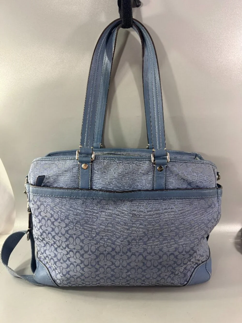 Authentic Coach CC signature Canvas with Leather Diaper Bag